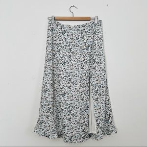 Abercrombie floral slit midi skirt